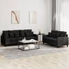 vidaXL Sofa Set Black Velvet (100% polyester), metal, textilene, plywood