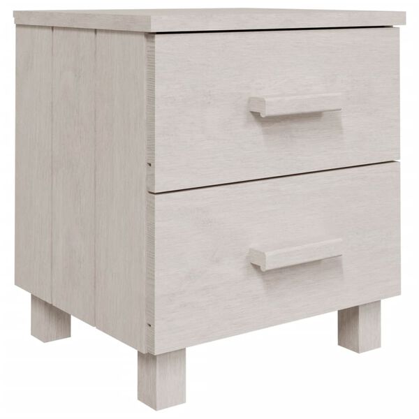 vidaXL Bedside Cabinet White Solid pinewood, MDF Bedside Cabinet