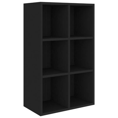 vidaXL Book Cabinet/Sideboard Black 26"x11.8"x38.6" Engineered Wood