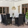 vidaXL Garden Dining Set Black PE Rattan, Powder-Coated Steel, Glass Large