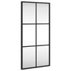 vidaXL Wall Mirror Black Glass, Powder-coated Iron 11.8 x 23.6 in