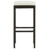 vidaXL Bar Stool Set of 4 Brown with cream white cushion