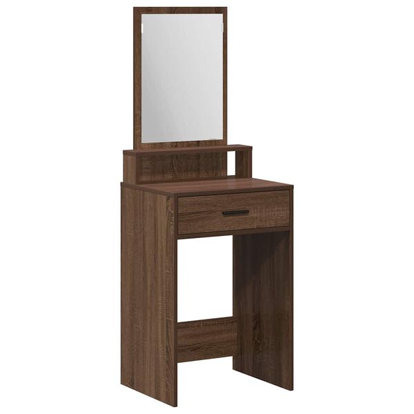 vidaXL Dressing Table with Drawer Brown Oak 19.69 x 16.14 x 55.12 in