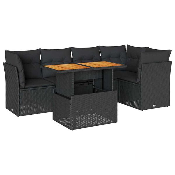 vidaXL Garden Sofa Set Black