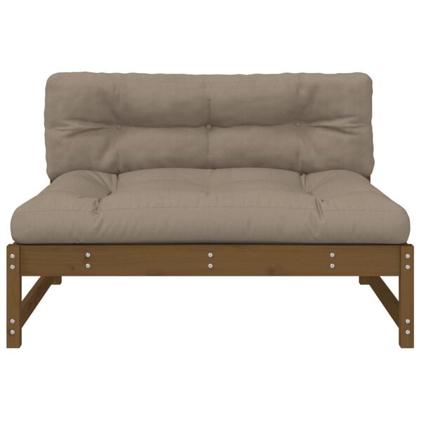 vidaXL Middle Sofa Honey brown Solid pine wood Medium Modular
