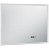vidaXL Bathroom Mirror Silver Glass, Aluminum 31.5 x 23.6 in Lights