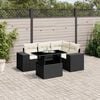 vidaXL Garden Sofa Set Black, Cream