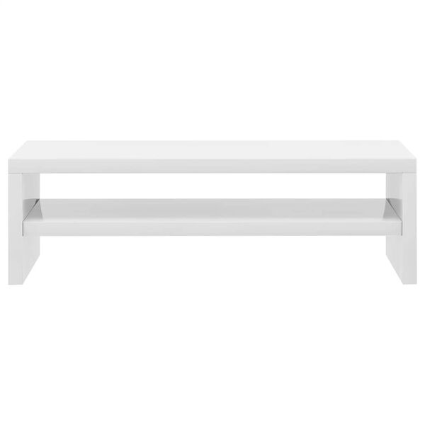 vidaXL Monitor Stand High gloss white Engineered wood Storage