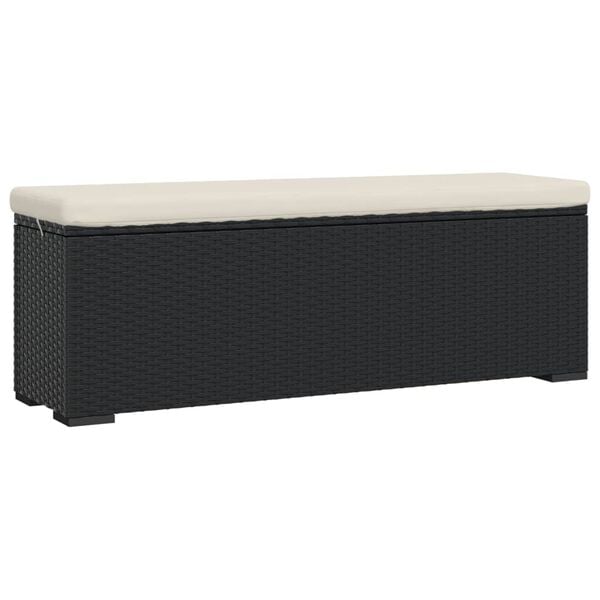 vidaXL Ottoman Bench Black, Cream White