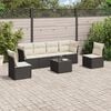 vidaXL Garden Sofa Set Black PE rattan, powder-coated steel, tempered glass