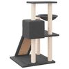 vidaXL Cat Tree Dark grey Engineered wood, plush, sisal 32.3 in Modern
