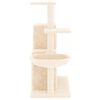 vidaXL Cat Tree Cream Engineered wood, Plush, Sisal Medium Modern