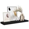 vidaXL Wall Shelf Black Honeycomb MDF, metal frame 31.5 x 9.3 x 1.5 in