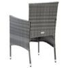 vidaXL Dining Set Table: Black, Chair: Grey, Cushion: Dark Grey