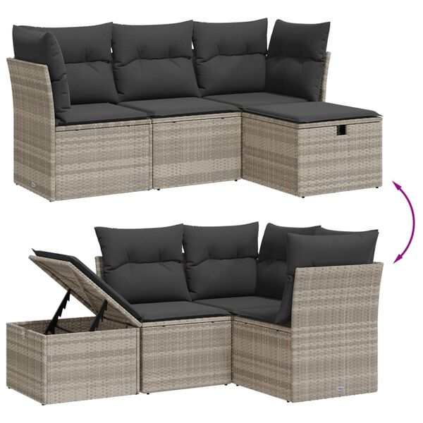 vidaXL Garden Sofa Set Light Grey