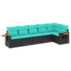 vidaXL Patio Sofa Set Black, Blue