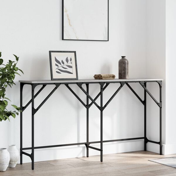 vidaXL Console Table Gray sonoma Engineered wood and metal