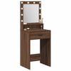 vidaXL Dressing Table with Drawer Brown Oak 19.69 x 16.14 x 53.15 in