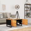vidaXL Coffee Table Natural wood and black Solid acacia wood Medium