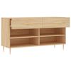 vidaXL Shoe Bench Sonoma Oak Engineered Wood, Iron Large Shoe Bench