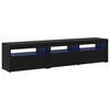 vidaXL TV Cabinet 2 pcs Black Oak 70.87 x 13.78 x 15.75 in