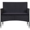 vidaXL Garden Sofa Set Black PE rattan Removable Covers Garden Sofa Set
