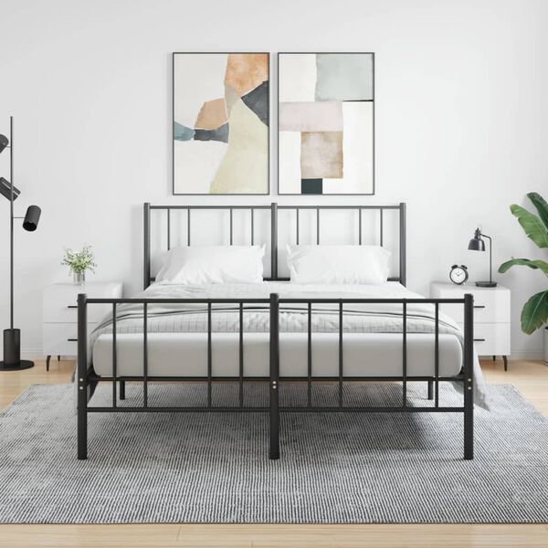 vidaXL Bedside Cabinet Set of 2 High gloss white