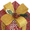 vidaXL Christmas Gift Box Set of 3 Red and gold Fabric