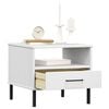 vidaXL Bedside Table White Solid Pine Wood 19.7 x 19.7 x 17.7 in Drawers