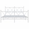 vidaXL Bed Frame White Steel Double Bed Frame Rectangular