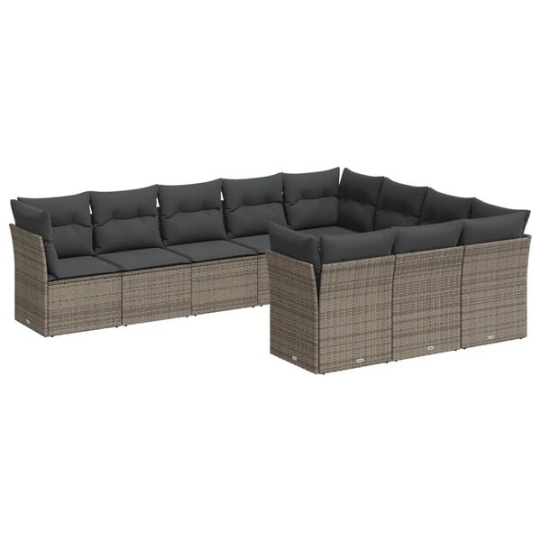 vidaXL Garden Sofa Set Grey, Dark Grey