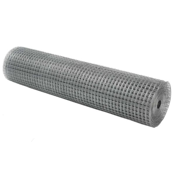 vidaXL Welded Wire Fence Silver 0.4 x 25 m Steel