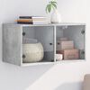 vidaXL Wall Cabinet Concrete Grey Engineered Wood, Glass Medium