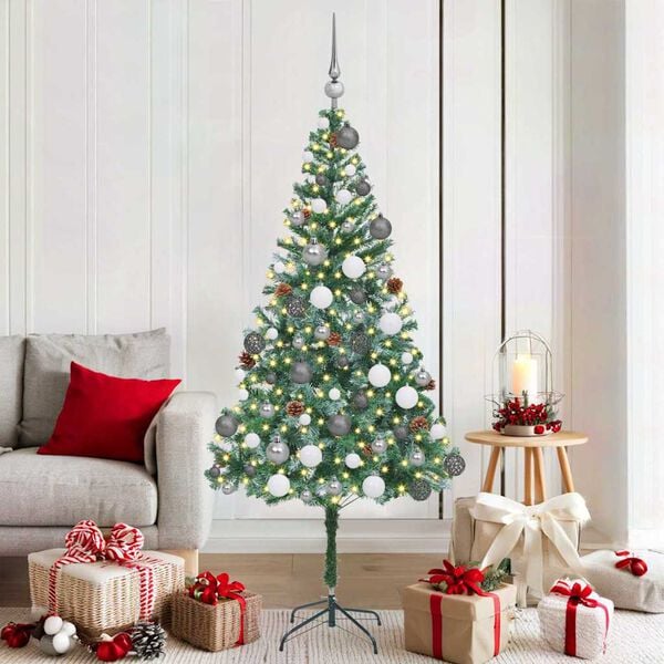 vidaXL Artificial Christmas Tree Green 70.87 in PVC and Steel