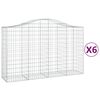 vidaXL Gabion Basket Set of 6 Silver Galvanized Iron Large