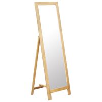 vidaXL Freestanding Mirror 18.8"x18.3"x59" Solid Oak Wood