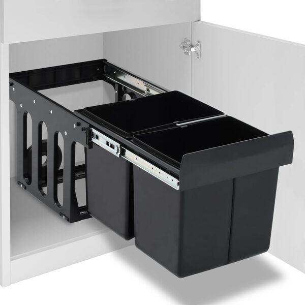 vidaXL Kitchen Cupboard Pull-out Dustbin Soft-Close 9.5 gal