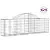 vidaXL Gabion Basket Set of 20 Silver Galvanized iron