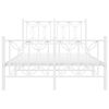 vidaXL Bed Frame White Steel 47.2 x 78.7 in Bed Frame Rectangular