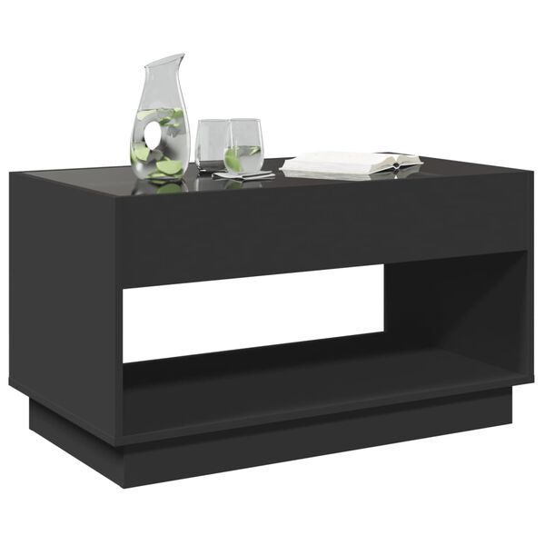 vidaXL Coffee Table Black Engineered wood, Glass Large Coffee Table