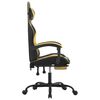 vidaXL Gaming Chair with Footrest Black and Gold Faux Leather