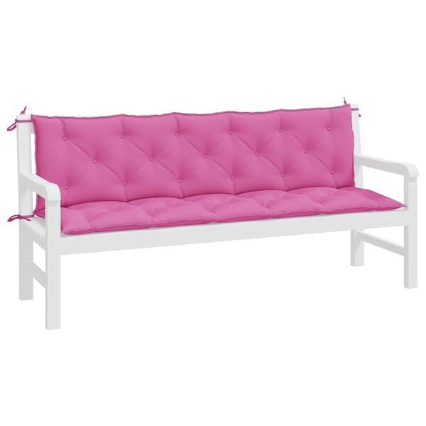 vidaXL Garden Bench Cushion Set of 2 Pink Oxford Fabric (100% polyester)
