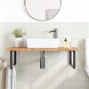 vidaXL Basin Shelf Wall Mounted Steel and Solid Wood Oak