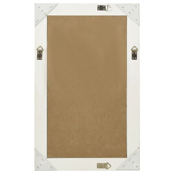vidaXL Wall Mirror White Wood, glass, engineered wood 19.7 x 31.5 in