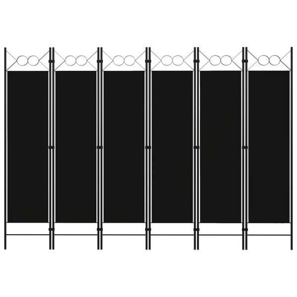 vidaXL 6-Panel Room Divider Black 94.5"x70.9"