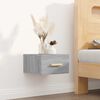 vidaXL Wall-mounted Bedside Cabinet Grey Sonoma Engineered Wood