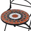 vidaXL Patio Furniture Terracotta, White Powder-coated iron, ceramic