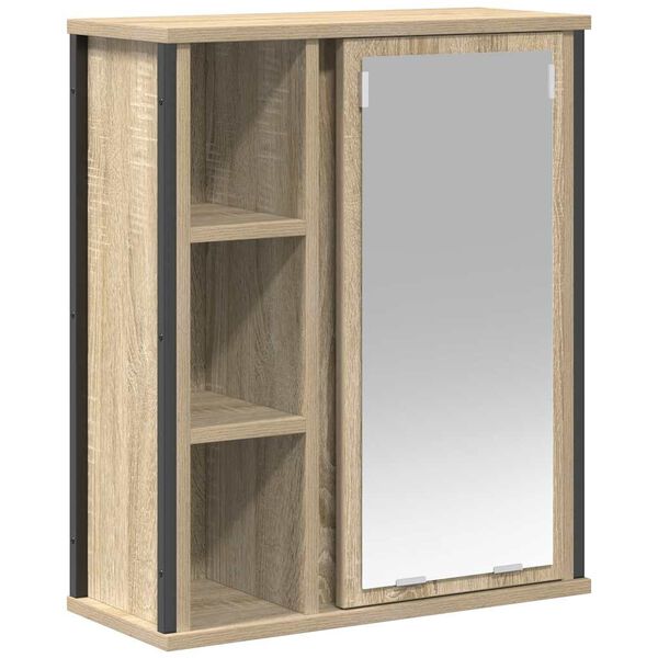 vidaXL Bathroom Wall Cabinet Sonoma oak Engineered wood Medium