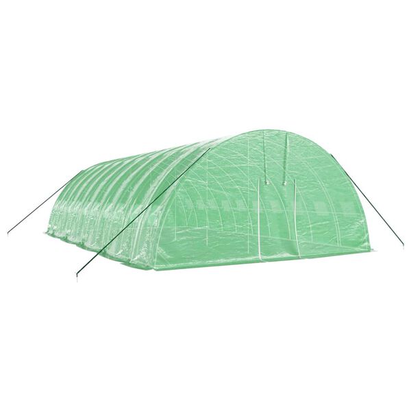 vidaXL Greenhouse Green PE (polyethylene), Galvanized steel Large