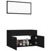 vidaXL Bathroom Furniture Set Black Engineered Wood, Acrylic Medium